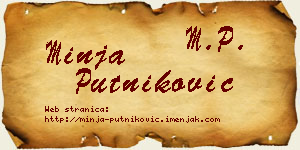 Minja Putniković vizit kartica